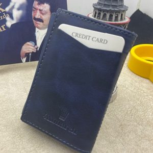 Kartlık Mekanizmalı Özel Mavi Cüzdan